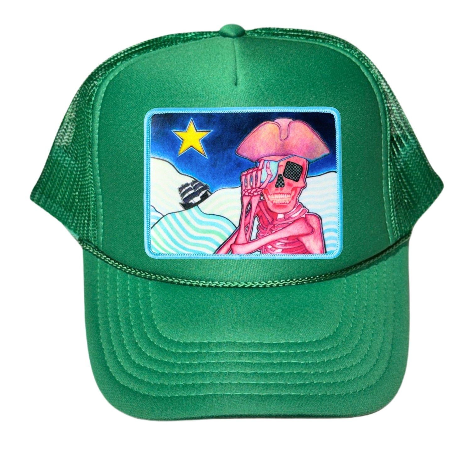 5-Panel High Crown Foam Trucker Hat With Rope + Mars Patch