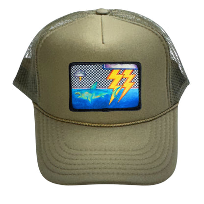 5-Panel High Crown Foam Trucker Hat With Rope + Mars Patch