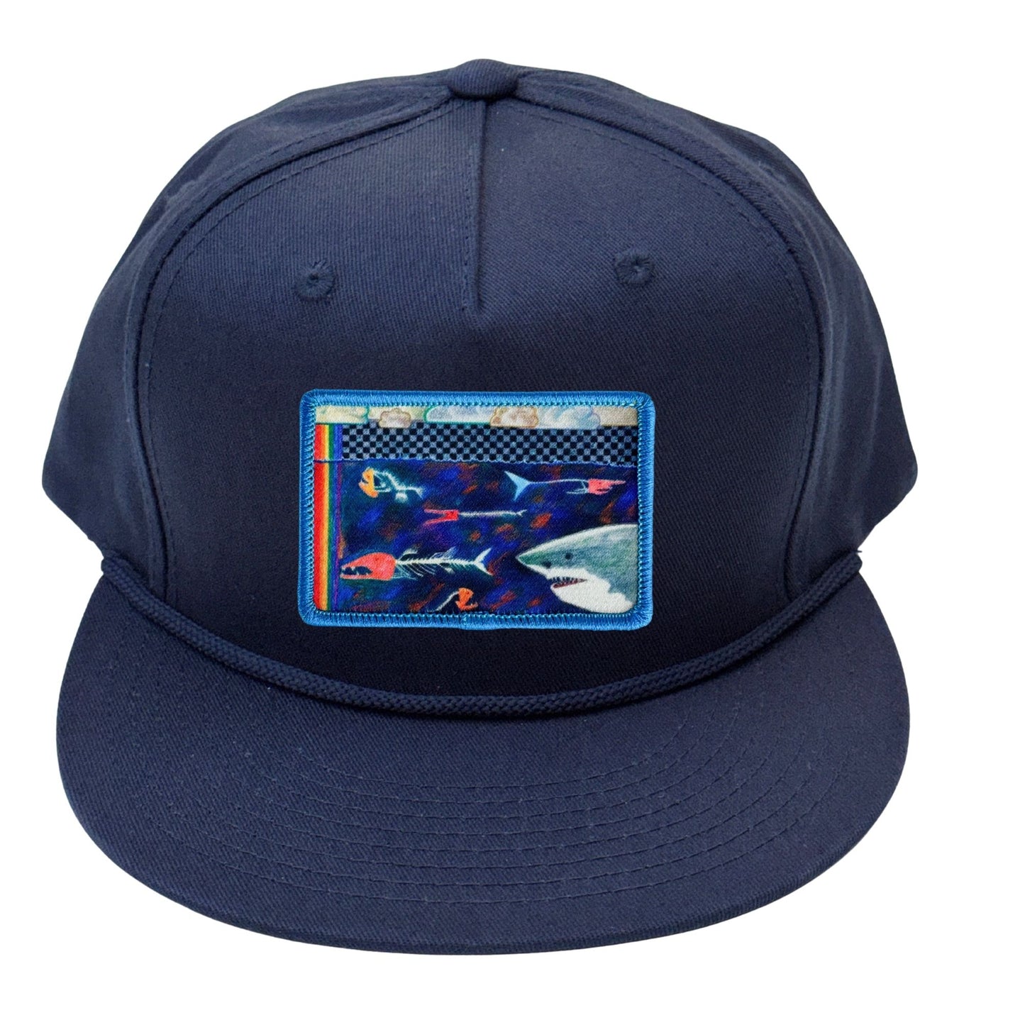 Flat Bill Golf Hat with Rope + Mars Patch