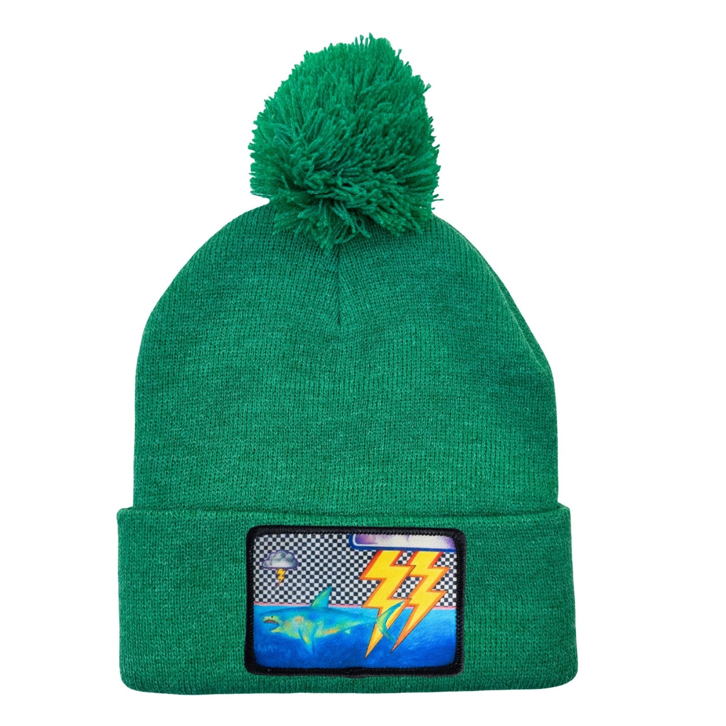 Pom Pom Knit Beanie + Mars Patch