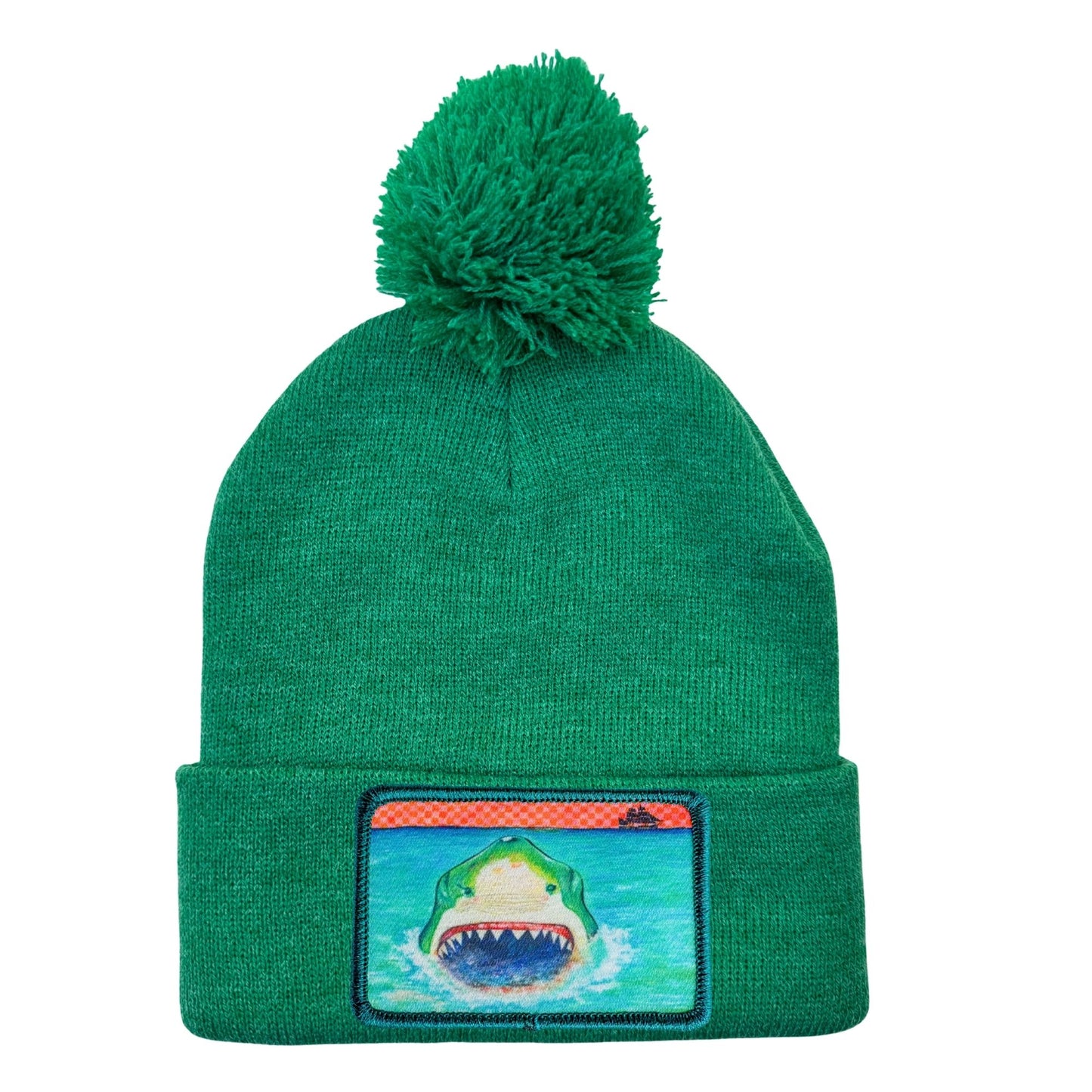 Pom Pom Knit Beanie + Mars Patch