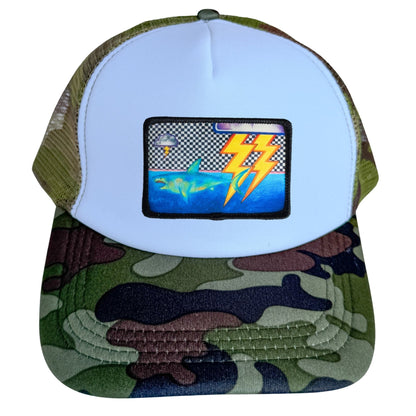 5-Panel High Crown Foam Trucker Hat + Mars Patch