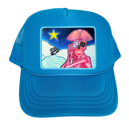 5-Panel High Crown Foam Trucker Hat With Rope + Mars Patch