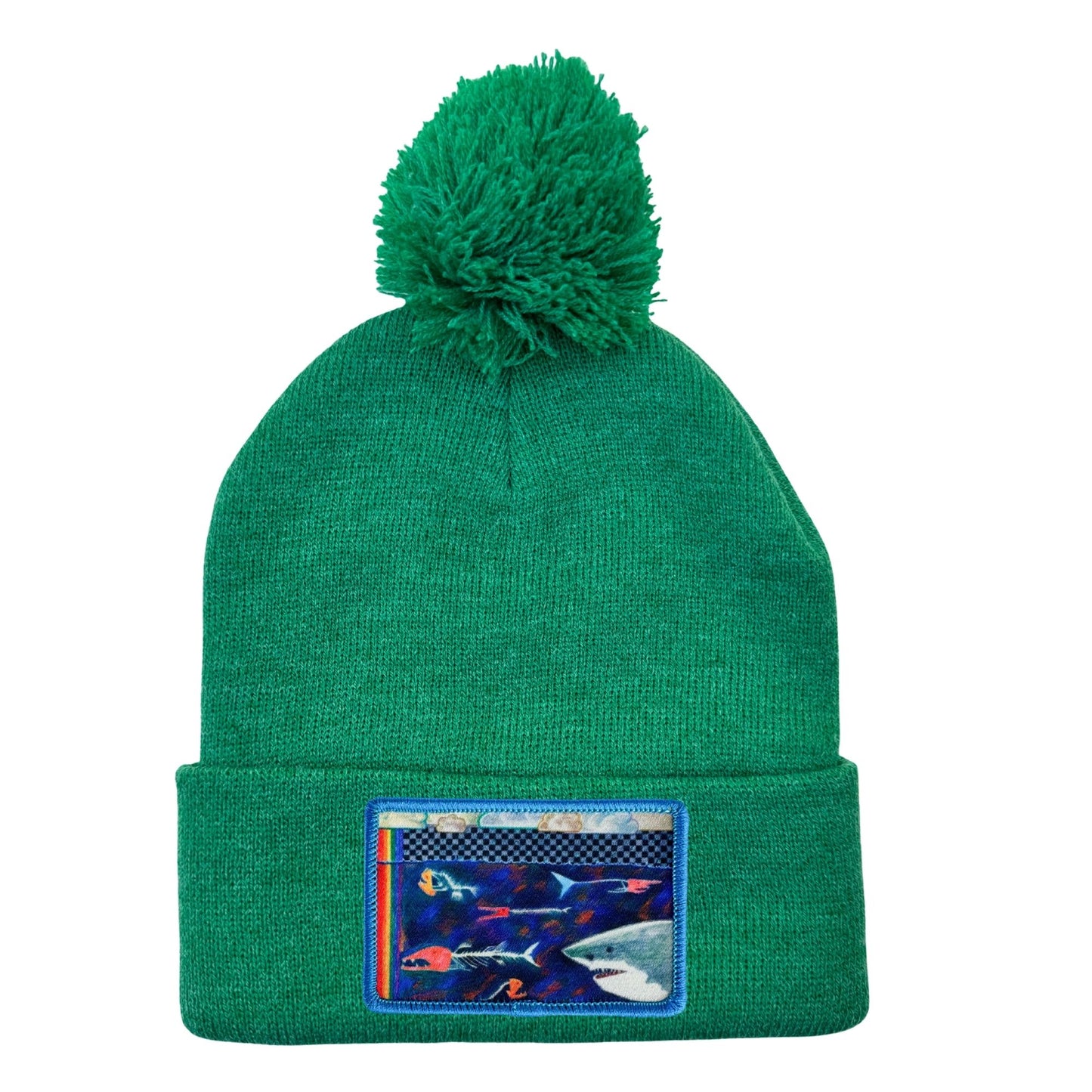 Pom Pom Knit Beanie + Mars Patch